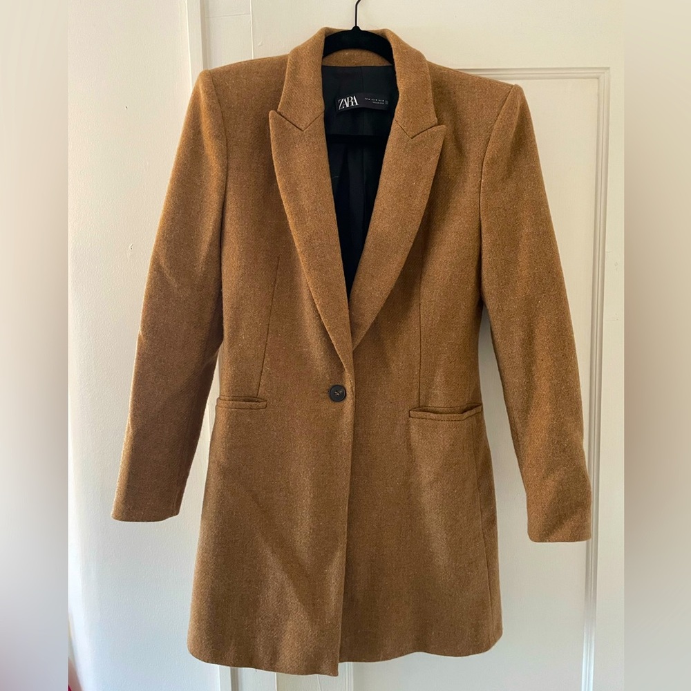 Zara Shetland Wool Camel Coat (size M)